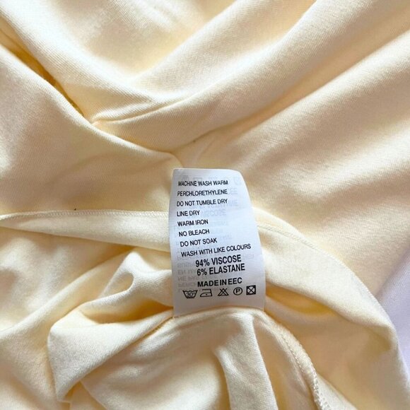 MAJESTIC WOMEN'S CREAM SCOOP NECK STRETCH JERSEY LONG TEE TOP - XS/S (TAILLE 1) - Picture 13 of 13